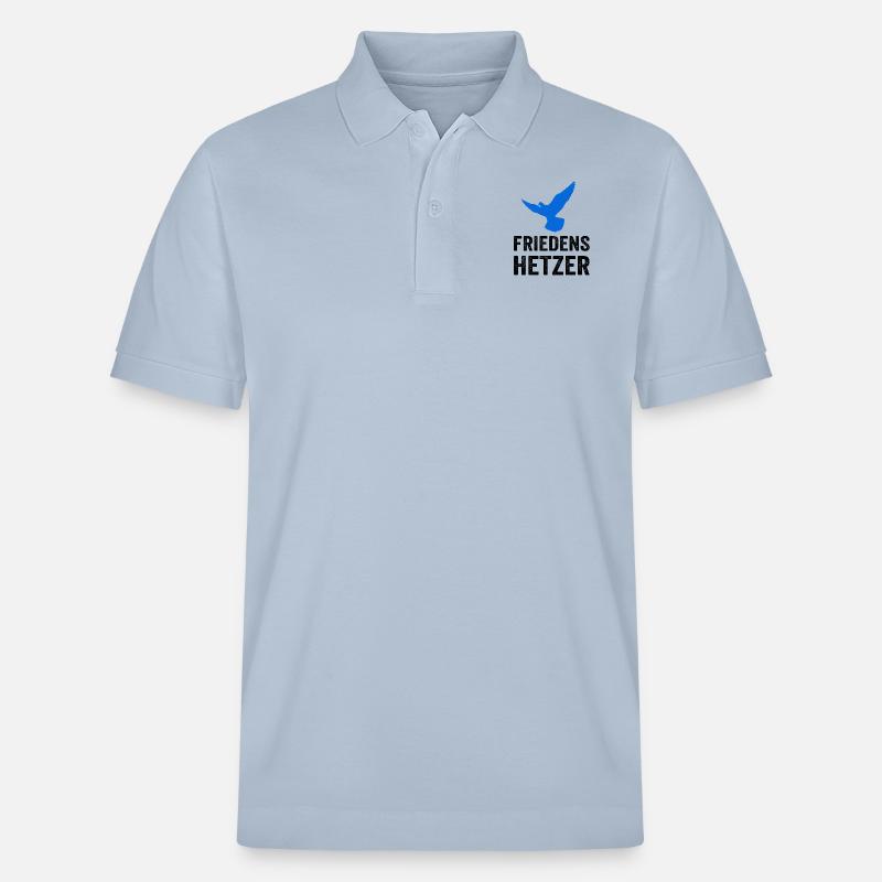 FRIEDENSHETZER mit Friedenstaube - Stanley/Stella Unisex Bio-Poloshirt PREPSTER - sky Blue