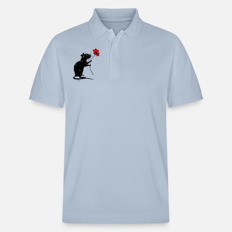Rat avec fleur - Polo PREPSTER bio Stanley/Stella Unisexe - bleu ciel
