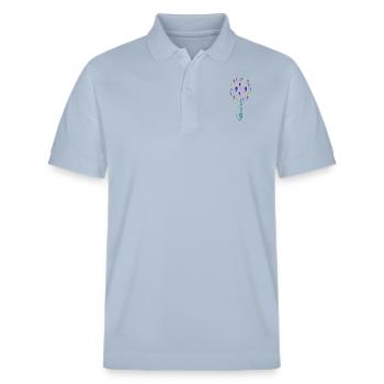Fleur d'amour numéro 2. - Polo PREPSTER bio Stanley/Stella Unisexe - bleu ciel - Devant - Roxy (174cm) & Andy (188cm)