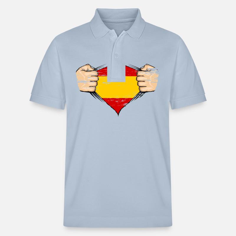 Spanien Flagge Design used - Stanley/Stella Unisex Bio-Poloshirt PREPSTER - sky Blue