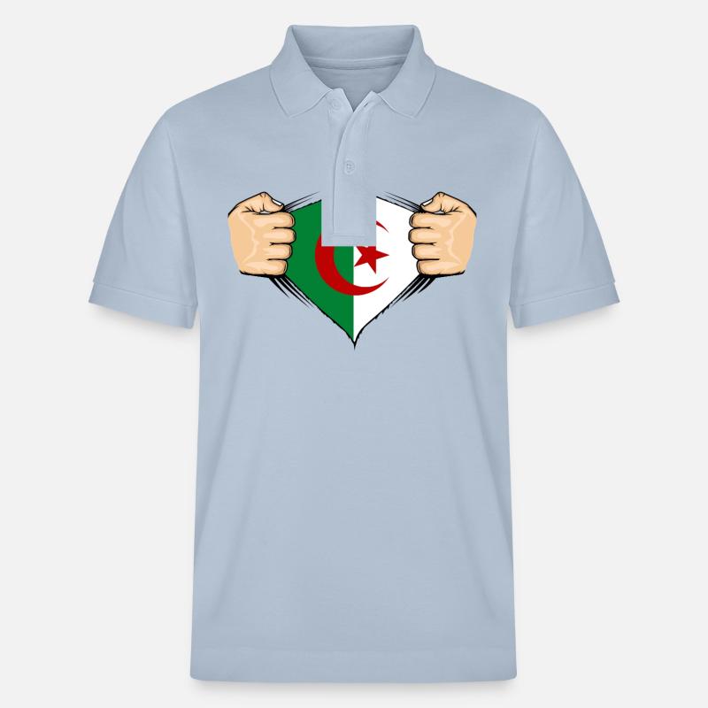 Conception du drapeau de l’Algérie - Polo PREPSTER bio Stanley/Stella Unisexe - bleu ciel