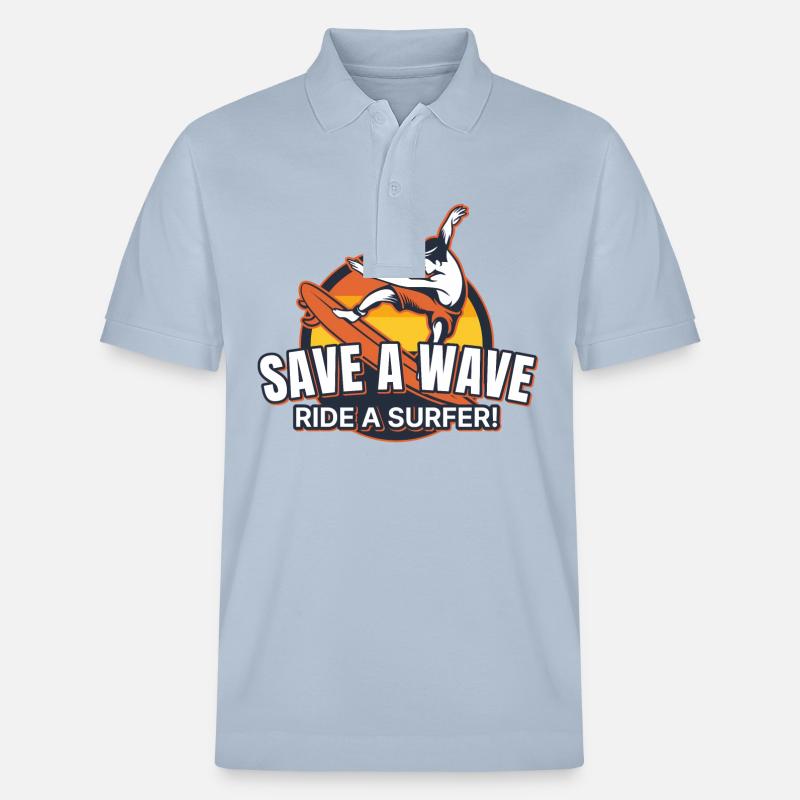 Sauvez un surfeur surfeur surflife - Polo PREPSTER bio Stanley/Stella Unisexe - bleu ciel
