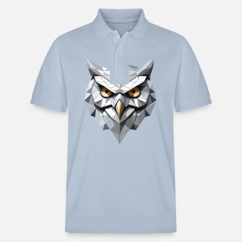Eule Maske - Low Poly Design - Stanley/Stella Unisex Bio-Poloshirt PREPSTER - sky Blue
