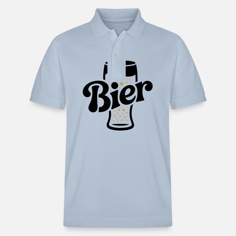 Bière - Logo drôle d’alcool - Polo PREPSTER bio Stanley/Stella Unisexe - bleu ciel