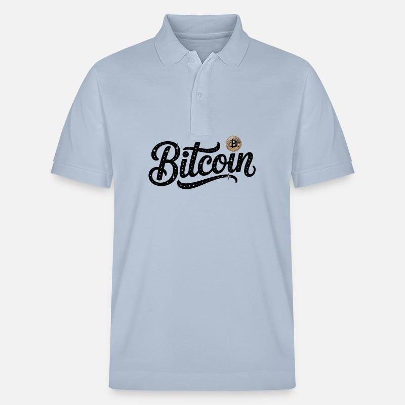 Bitcoin Logo - Crypto Coding Sticker - Stanley/Stella Unisex Bio-Poloshirt PREPSTER - sky Blue