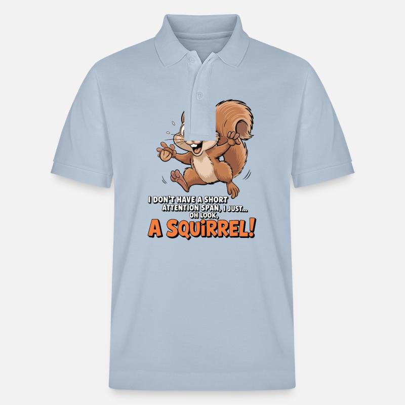 ADHS? Oh schau, ein Eichhörnchen! - Stanley/Stella Unisex Bio-Poloshirt PREPSTER - sky Blue