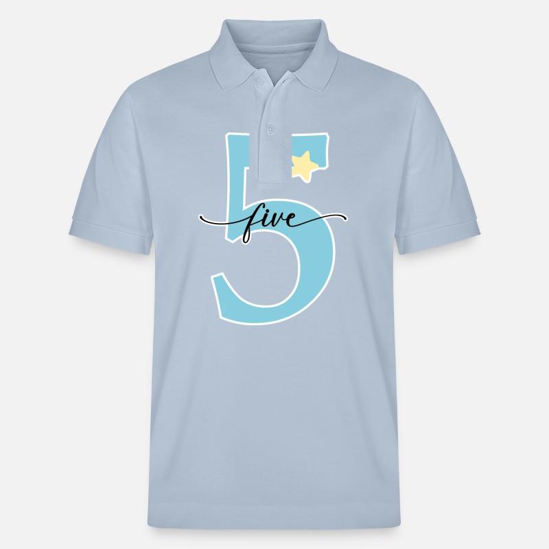 4e anniversaire cinq ans - Polo PREPSTER bio Stanley/Stella Unisexe - bleu ciel