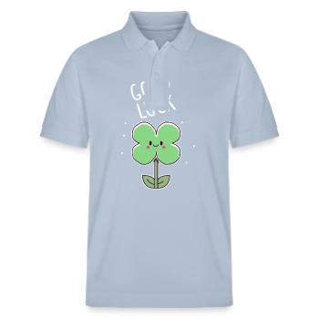 Good luck shamrock - Stanley/Stella Unisex Organic Polo Shirt PREPSTER - sky blue - Front - Roxy (174cm) & Andy (188cm)