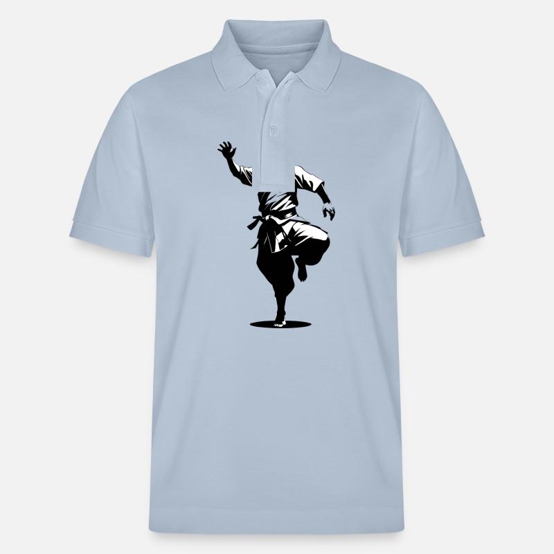 Shaolin Mönch - Kampfsport Sticker - Stanley/Stella Unisex Bio-Poloshirt PREPSTER - sky Blue