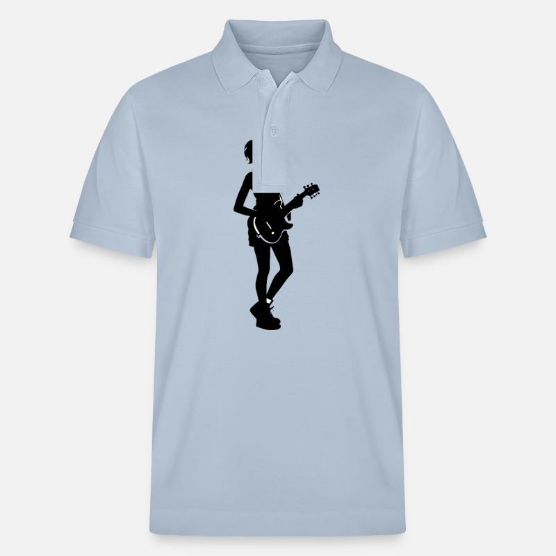 Fille Guitariste - Conception musicale - Polo PREPSTER bio Stanley/Stella Unisexe - bleu ciel