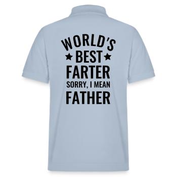 World's best Best Farter Bester Vater Geschenkidee - Stanley/Stella Unisex Bio-Poloshirt PREPSTER - sky Blue - Hinten - Andy (188cm)