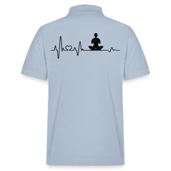 Yoga Meditation meditieren Namaste Yogi Pulsschlag - Stanley/Stella Unisex Bio-Poloshirt PREPSTER - sky Blue - Hinten - Andy (188cm)