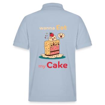 Gâteau effronté design amusant - Polo PREPSTER bio Stanley/Stella Unisexe - bleu ciel - Dos - Andy (188cm)