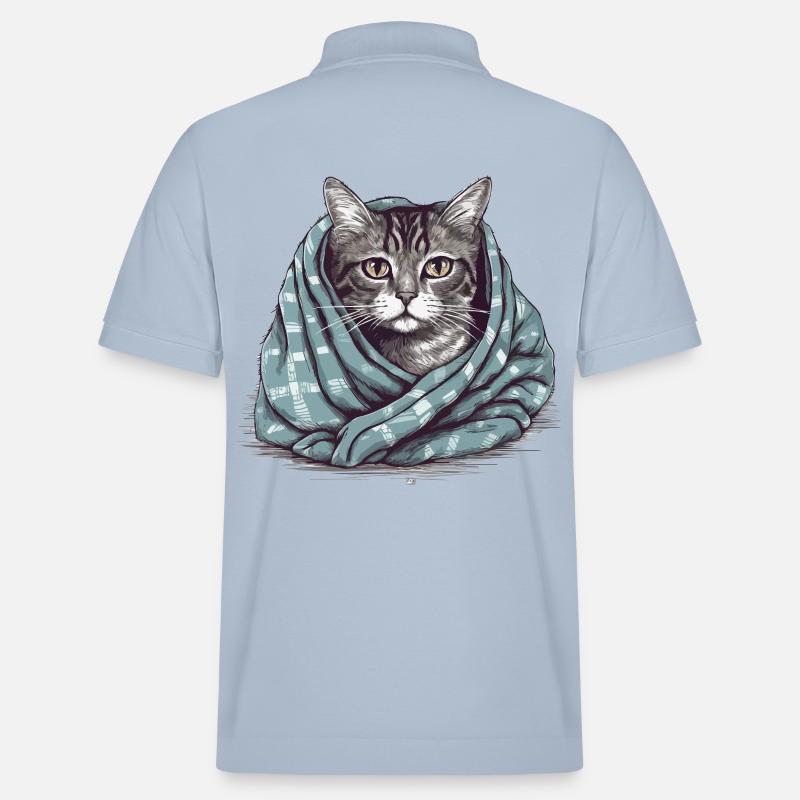 Katze in einer Decke - Stanley/Stella Unisex Bio-Poloshirt PREPSTER - sky Blue