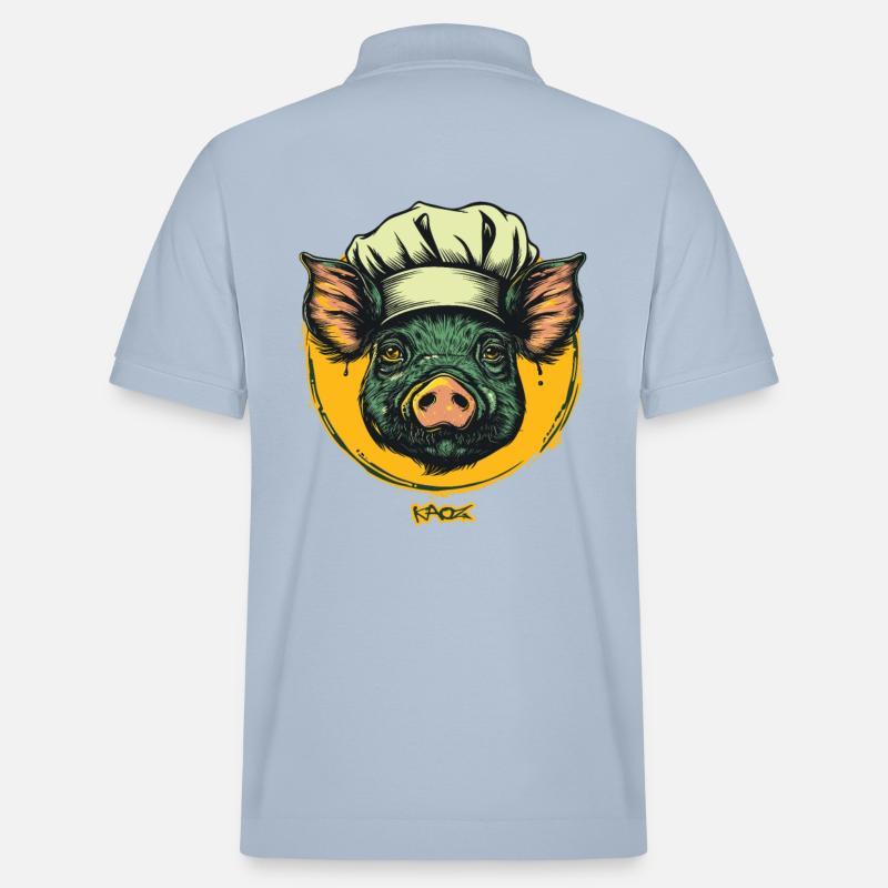 Cuisines Cuisinier Chef Cochon - Polo PREPSTER bio Stanley/Stella Unisexe - bleu ciel