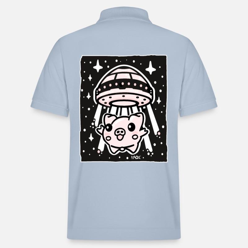Enlèvement extraterrestre d’un cochon mignon - Polo PREPSTER bio Stanley/Stella Unisexe - bleu ciel