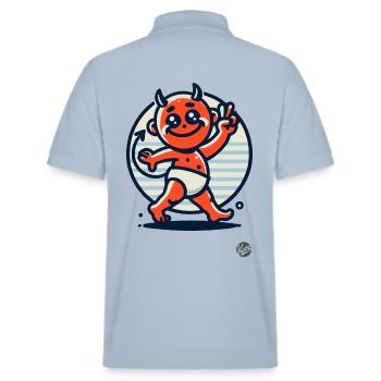 Vintage Retro Cartoon Style: Cute Little Devil - Stanley/Stella Unisex Organic Polo Shirt PREPSTER - sky blue - Back - Andy (188cm)