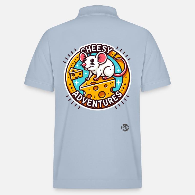 Cheese Adventure d’une souris - Polo PREPSTER bio Stanley/Stella Unisexe - bleu ciel