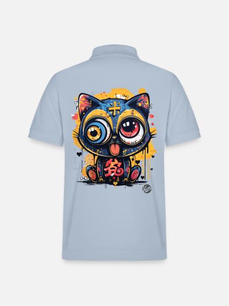Super Gekke Coole Graffiti Kat - Stanley/Stella uniseks bio poloshirt PREPSTER - sky blue