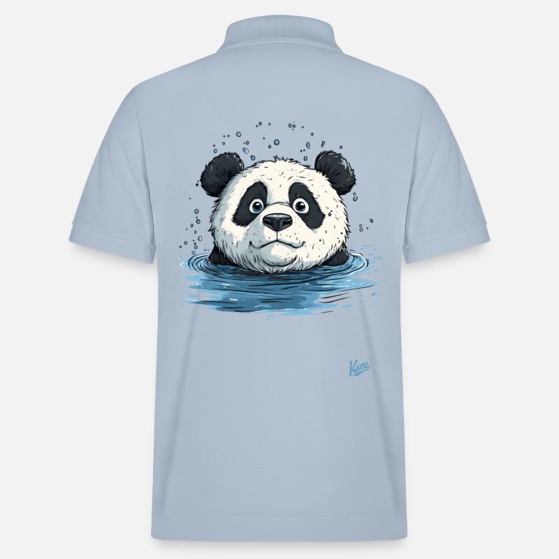 Petit panda dans l’eau - Polo PREPSTER bio Stanley/Stella Unisexe - bleu ciel