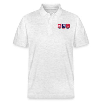saxophone - Stanley/Stella Unisex Organic Polo Shirt PREPSTER - heather white - Front - Roxy (174cm) & Andy (188cm)