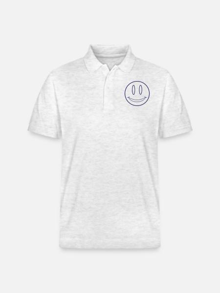 offener mund smiley - Stanley/Stella Unisex Bio-Poloshirt PREPSTER - Weiß meliert