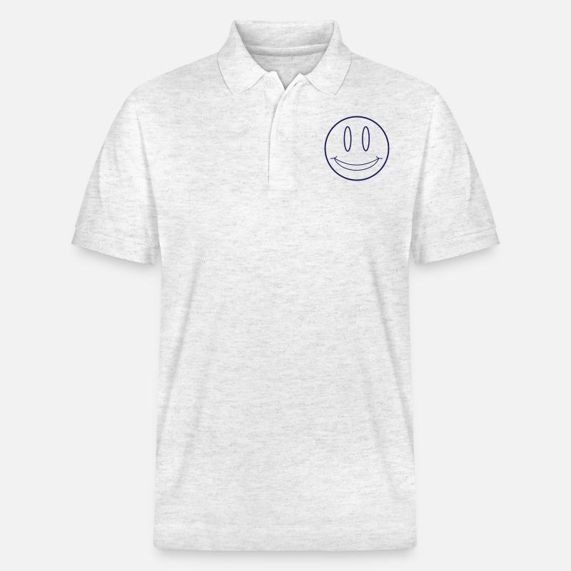 smiley bouche ouverte - Polo PREPSTER bio Stanley/Stella Unisexe - blanc chiné