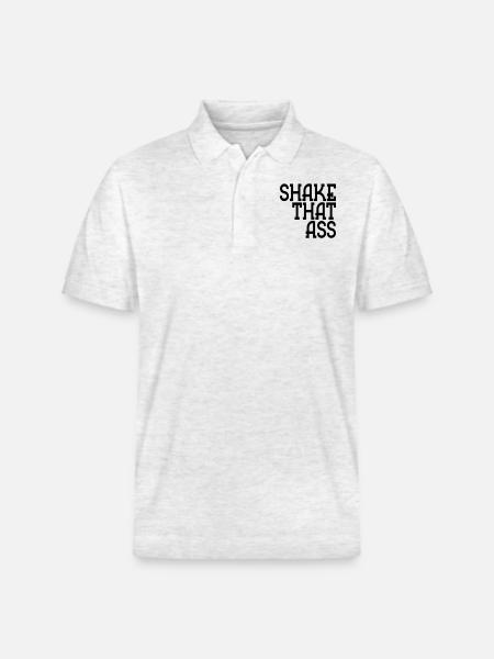shake that ass - Stanley/Stella Unisex Organic Polo Shirt PREPSTER - heather white