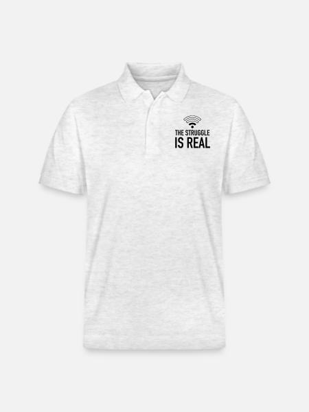 The Struggle Is Real - Stanley/Stella Unisex Organic Polo Shirt PREPSTER - heather white