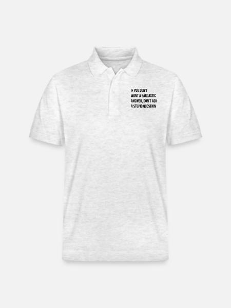 sarcastic comment - Stanley/Stella Unisex Organic Polo Shirt PREPSTER - heather white