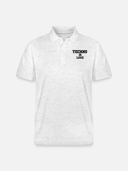 Techno ist Liebe - Stanley/Stella Unisex Bio-Poloshirt PREPSTER - Weiß meliert