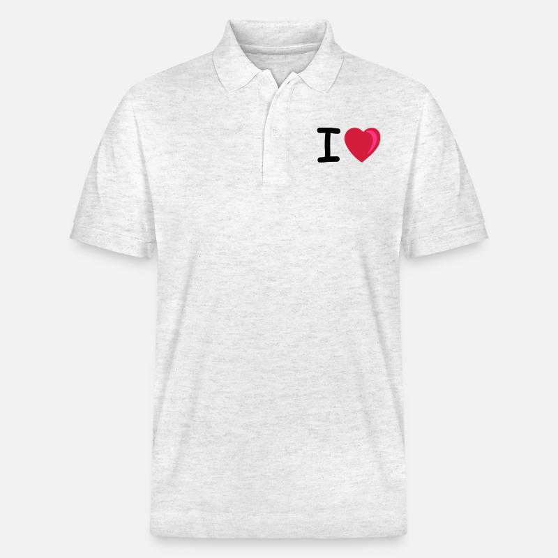 I heart - Stanley/Stella Unisex Bio-Poloshirt PREPSTER - Weiß meliert