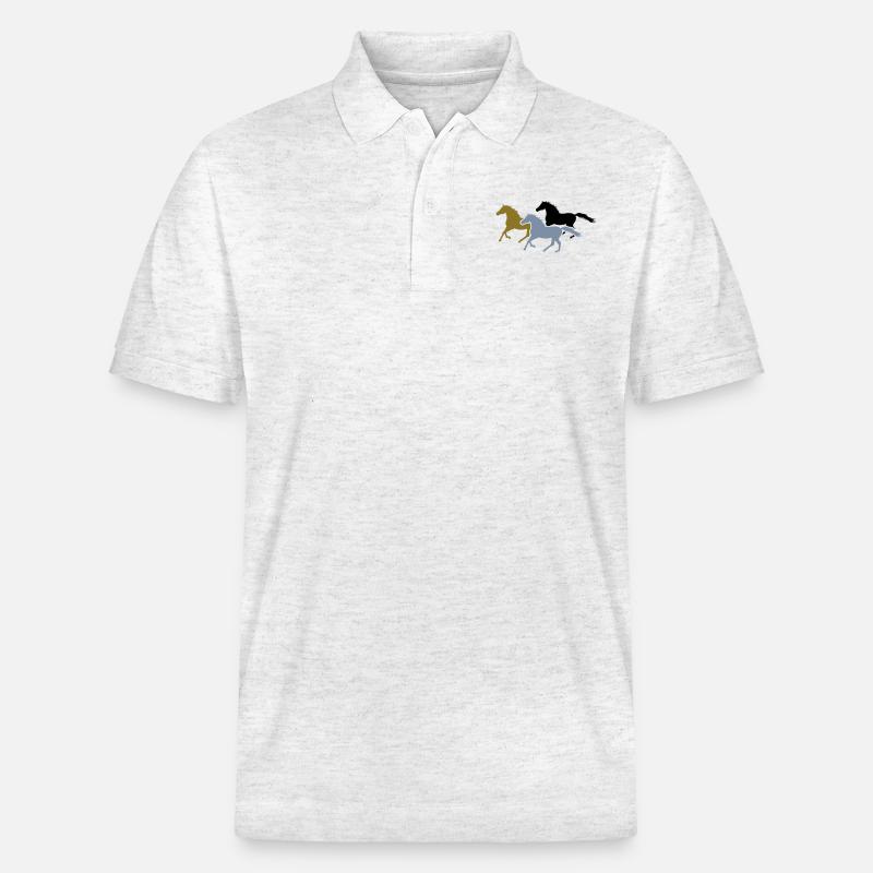 Herd of Galloping Horses - Stanley/Stella Unisex Bio-Poloshirt PREPSTER - Weiß meliert