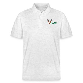 Vegan - Polo PREPSTER bio Stanley/Stella Unisexe - blanc chiné - Devant - Roxy (174cm) & Andy (188cm)