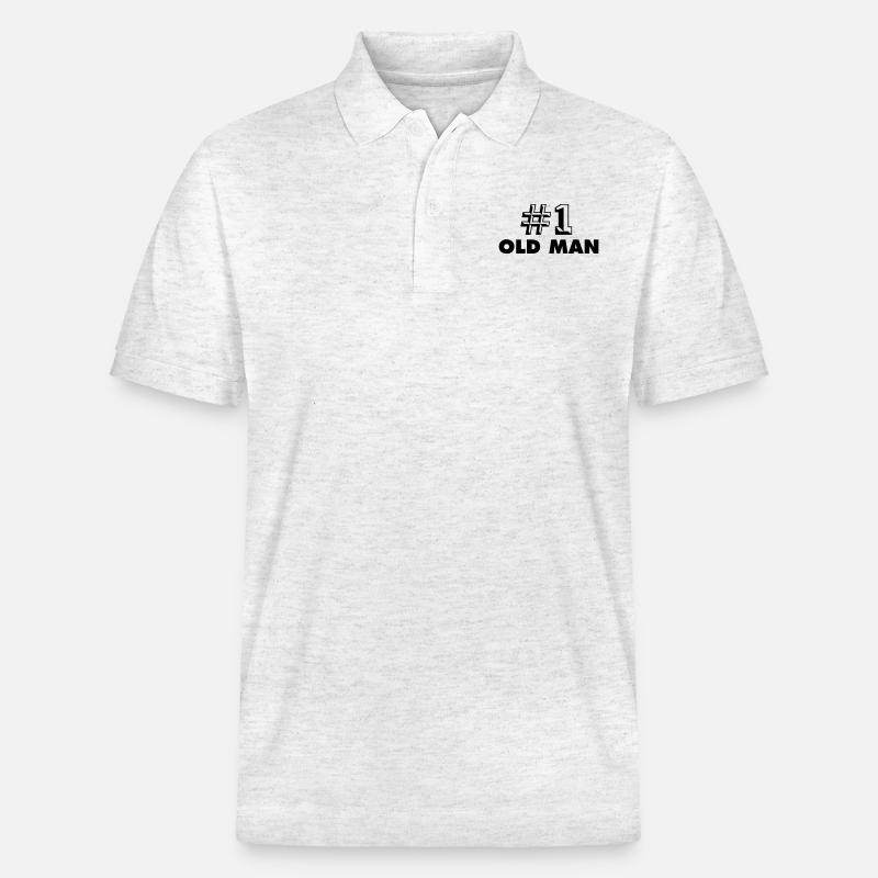 number one old man - Stanley/Stella Unisex Bio-Poloshirt PREPSTER - Weiß meliert
