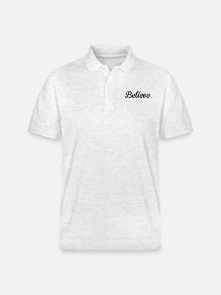 Believe - Stanley/Stella Unisex Organic Polo Shirt PREPSTER - heather white