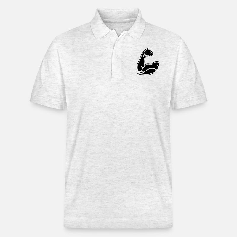 muscles - Stanley/Stella Unisex Organic Polo Shirt PREPSTER - heather white
