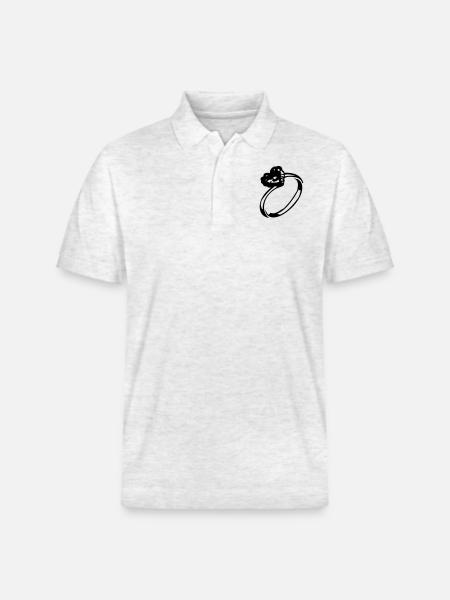 Herz-Diamant-Ring - Stanley/Stella Unisex Bio-Poloshirt PREPSTER - Weiß meliert