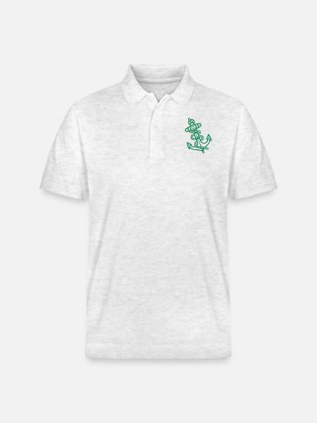Anchor icon - Stanley/Stella Unisex Organic Polo Shirt PREPSTER - heather white