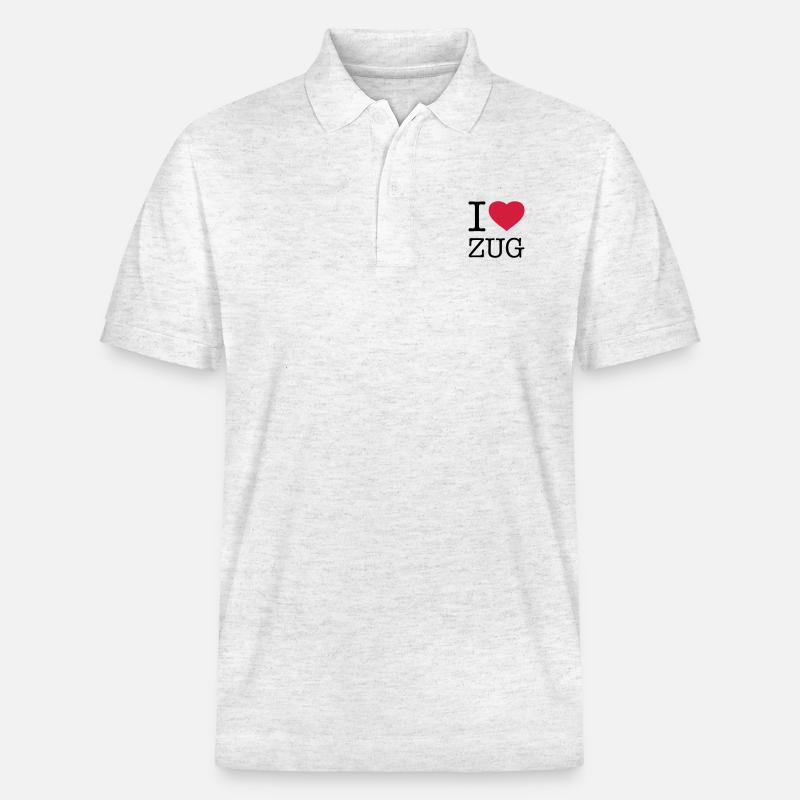 I LOVE ZUG - Stanley/Stella Unisex Bio-Poloshirt PREPSTER - Weiß meliert
