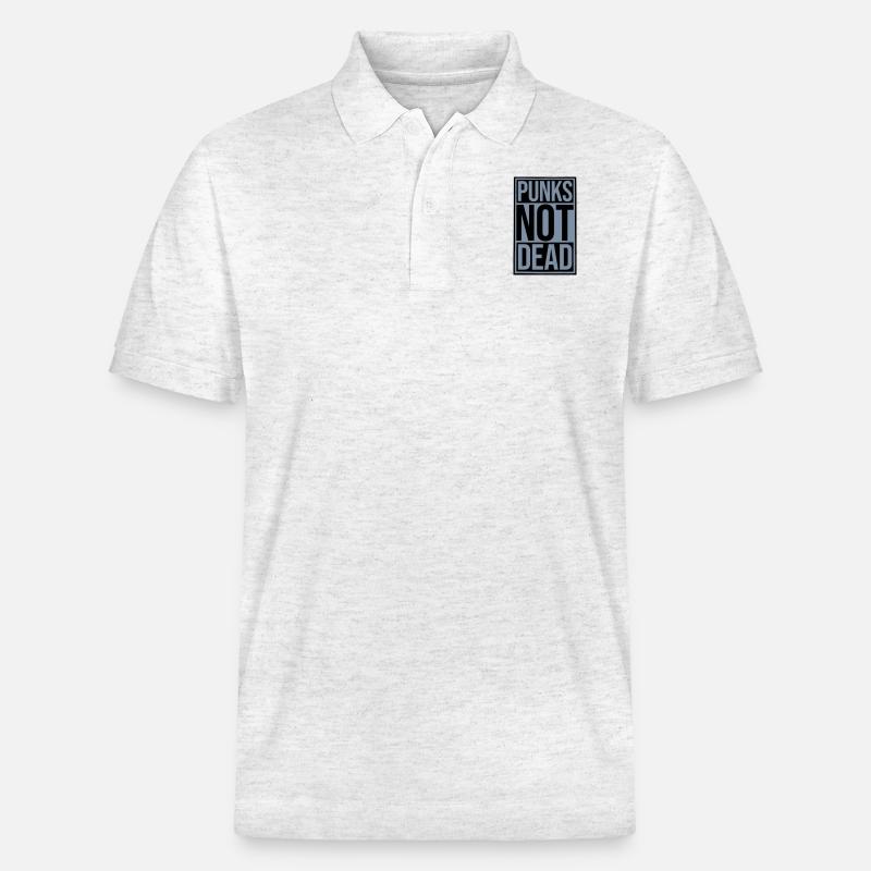 punks not dead Zitat - Stanley/Stella Unisex Bio-Poloshirt PREPSTER - Weiß meliert