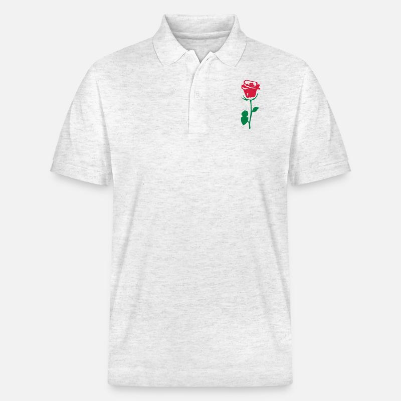 rose fleur 85 - Polo PREPSTER bio Stanley/Stella Unisexe - blanc chiné
