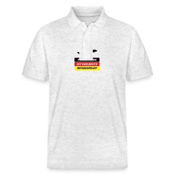 Fritze Merz ist der beste Bundespilot - Stanley/Stella Unisex Bio-Poloshirt PREPSTER - Weiß meliert - Vorne - Roxy (174cm) & Andy (188cm)