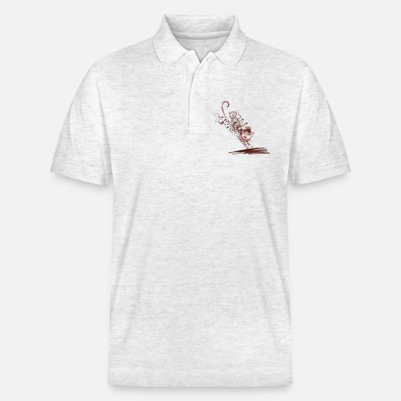 Katzenkarawane mit Pop Band - Stanley/Stella Unisex Bio-Poloshirt PREPSTER - Weiß meliert