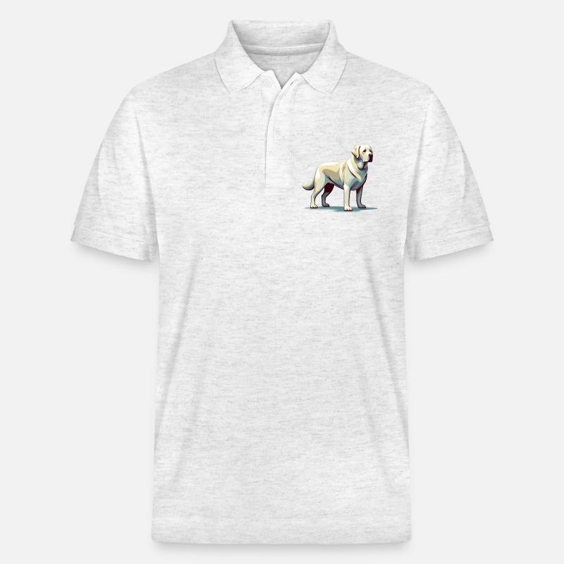 Labrador blanc debout - Polo PREPSTER bio Stanley/Stella Unisexe - blanc chiné