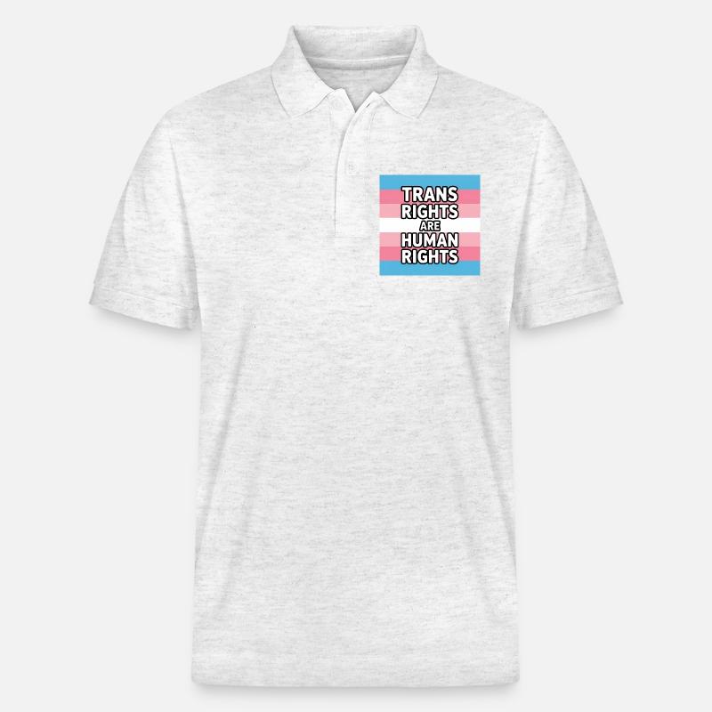 Trans-Rechte sind Menschenrechte – Pride Tee - Stanley/Stella Unisex Bio-Poloshirt PREPSTER - Weiß meliert