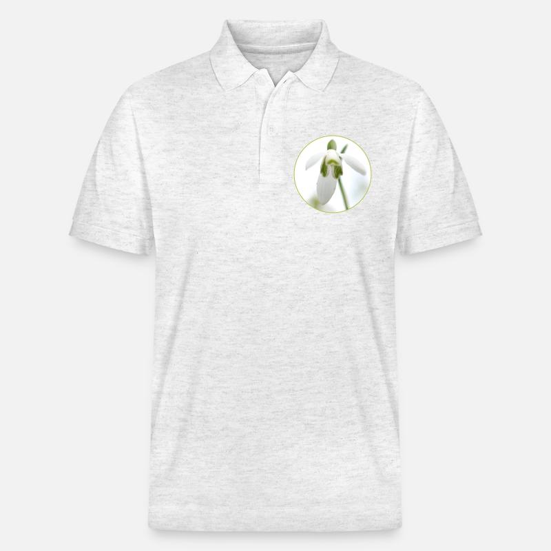 Source de la Fleur de Perce-Neige - Polo PREPSTER bio Stanley/Stella Unisexe - blanc chiné