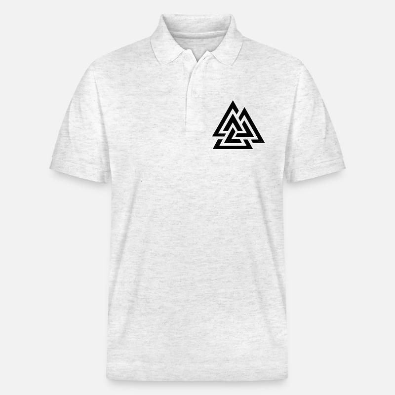Triangular intertwined pattern - Stanley/Stella Unisex Organic Polo Shirt PREPSTER - heather white