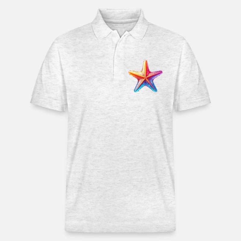 Seestern - Stanley/Stella Unisex Bio-Poloshirt PREPSTER - Weiß meliert