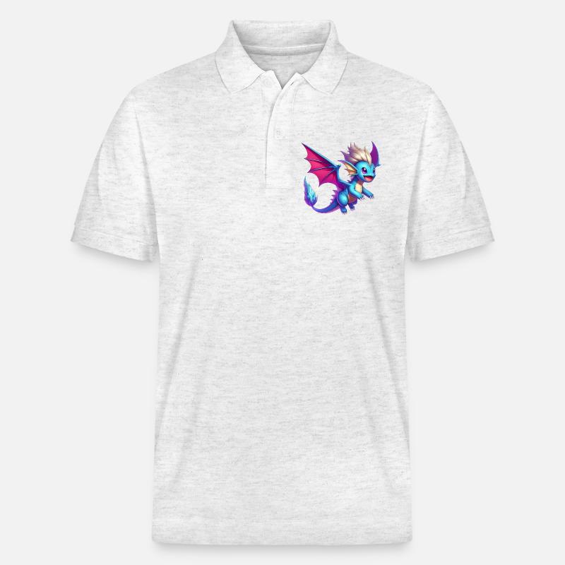 Drache - Stanley/Stella Unisex Bio-Poloshirt PREPSTER - Weiß meliert